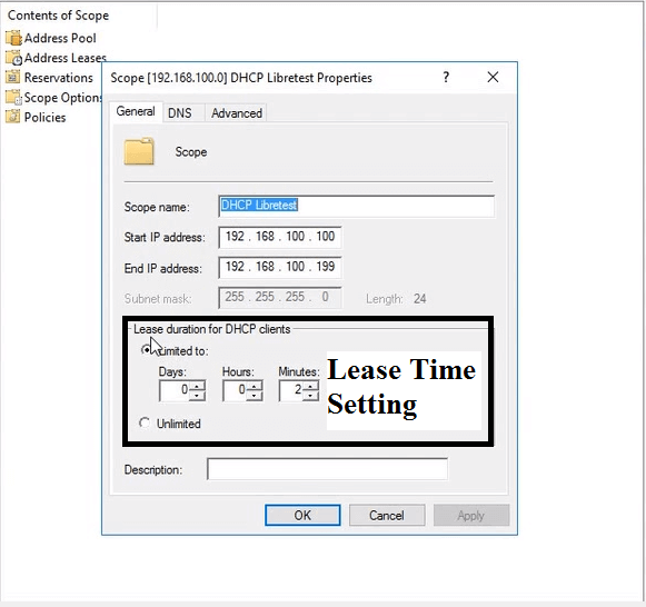 how to change dhcp lease time